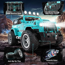 UNO1RC Remote Control Jeep Car with Fog Mist & Music, 1:16 Remote Control Truck for Boys, 2.4Ghz RC Car Toy with 2 Batteries, All Terrain SUV Gifts Crawler with Trailer Hitch