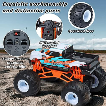 UNO1RC Remote Control Car, 1:16 Scale RC Monster Truck for Boys, 2.4 GHz All Terrain RC Cars for Boys Girls 4-7 8-12, 20 Km/h Off Road RC Truck, Christmas Birthday Gift for Kids and Adult