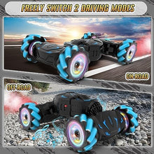 UNO1RC RC Cars Gesture Sensing Stunt Car, Best Gifts for Boys 6-12 Yr, 2.4Ghz Remote Control Car Toys for Boys Age 6 7 8 9 10 11 12, Double Sided Flip 360° Rotate 4WD Off-Road with Spray Lights Music