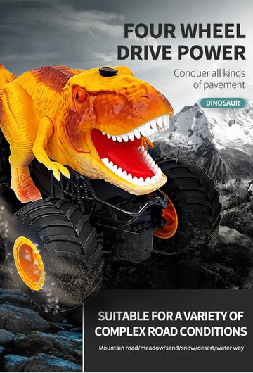 New Dinosaur Spray Off-road Vehicle Cartoon Simulation Smoke Special Effects Four-wheel Drive Power Outdoor Drift Stunt Car