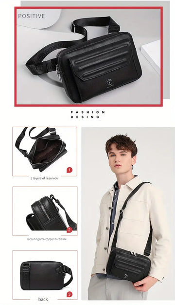 New Casual Men's Satchel Fashionable Boys Handsome One-shoulder Messenger Bag Multi-functional Use Of Waist Bag Horizontal Locomotive Camera Ipad 10inch Shoulder Bag