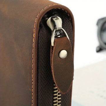 Retro Genuine Leather Handbag: Large Capacity, Multifunctional, and Top Layer Cowhide Wallet for Men!