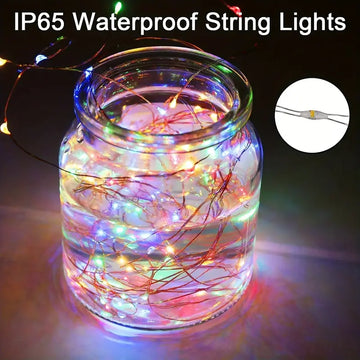 1pc LED Fairy String Lights With Remote Control, Battery Operated LED String Lights For Garden Home Party Wedding Festival Decorations 393.7inch/33ft (Not Included Batteries)