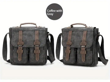 【WEIXIER】Men's Single Satchel Bag, Large Capacity Waterproof Casual Retro Bag