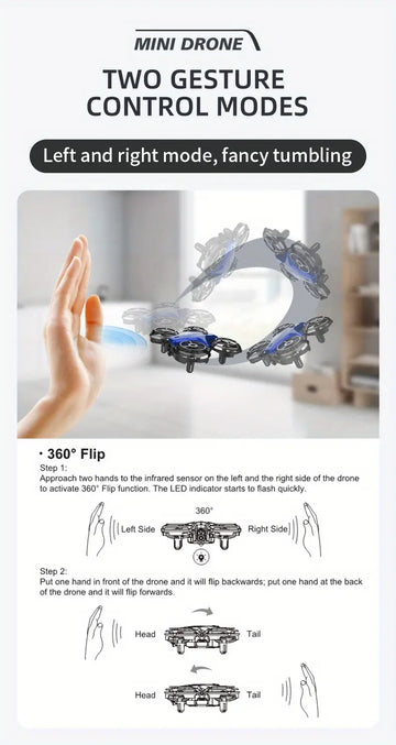 Kid's Toy With Headless Mode, One-Key Return Flying UFO Toy With Sensor Rc Style 6-Axis Gyro Stabilizer Hand Sensor, Control Drone With Remote Controller