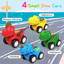 Toys For Boys Girls, 5 In 1 Toy Trucks For Boys With 4 Dinosaur Toy Cars For Toddlers Friction Powered Kids Boy Toys Dinosaur Truck Toys Gifts With Flashing Light & Sound