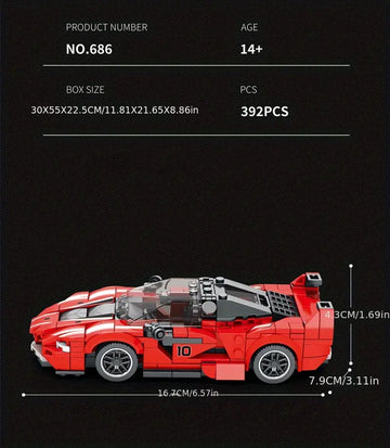 City Racing Speed Sports Car Model Building Blocks MOC Supercar Technical Racers Vehicle Bricks Toys For Children Birthday Gifts