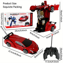 Remote Control Car - Transform Car Robot, One Button Deformation To Robot With Flashing Light, 1:18 Scale Transforming Car Kids Toys With 360 Degree Rotating Drifting, Boys Toys Gift