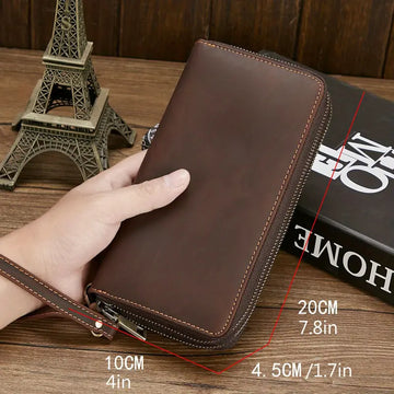 Retro Genuine Leather Handbag: Large Capacity, Multifunctional, and Top Layer Cowhide Wallet for Men!