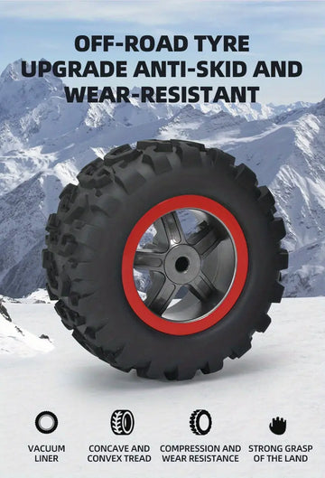 Super Large 1:8 Remote Control High-speed Car, Large Tire 30Km/h 380 High-speed Motor, 30 Minutes Driving Time, 1968.5 Inch/50 Meters Remote Control Distance, 7.4V1500mAh Rechargeable Lithium Battery