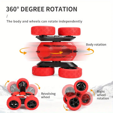 Remote Control Toy Car Double-sided Stunt Car RC Dump Truck Children's Remote Control Drift Off-road Vehicle 2.4G Rechargeable Usb