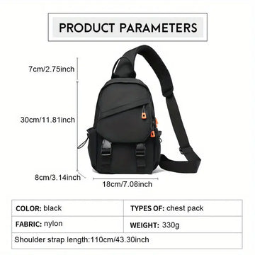 Men's Simple Casual Chest Bag Street Trendy Multi-purpose Shoulder Bag Travel Crossbody Bag