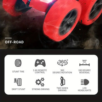 Remote Control Toy Car Double-sided Stunt Car RC Dump Truck Children's Remote Control Drift Off-road Vehicle 2.4G Rechargeable Usb