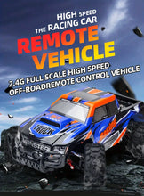 Super Large 1:8 Remote Control High-speed Car, Large Tire 30Km/h 380 High-speed Motor, 30 Minutes Driving Time, 1968.5 Inch/50 Meters Remote Control Distance, 7.4V1500mAh Rechargeable Lithium Battery