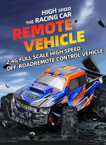 Super Large 1:8 Remote Control High-speed Car, Large Tire 30Km/h 380 High-speed Motor, 30 Minutes Driving Time, 1968.5 Inch/50 Meters Remote Control Distance, 7.4V1500mAh Rechargeable Lithium Battery