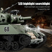 US M4A3 RC Tank, 1/18 2.4G Remote Control Military Tank Rotating Turret, Sound & Light Effect, Infrared Toy Boy Girl & Adult Scale Radio Remote Control RC Tank, Boy For US Tank Army Tank Toys