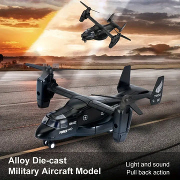 Alloy Helicopter Model Toy With Pullback Mode, Light And Sound Effects, Osprey Transport Plane Toy Model, Alloy Die-cast Airplane Model, Boy's Airplane Toys, Child Gifts