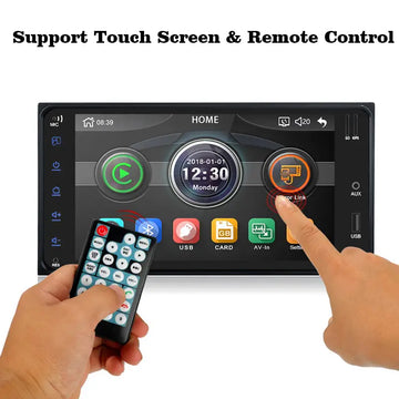 7-inch High-definition Touch Screen Dual-spindle Car Radio WINCE Cell Phone Internet Back-up Video Remote Control  FM/USB/SD AUX For Toyota Corolla