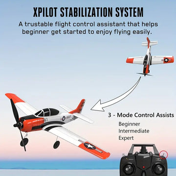 Eachine Mini T-28 Trojan 761-9 EPP 400mm Wingspan 2.4G 6-Axis Gyro RC Airplane Trainer Fixed Wing RTF Mode 2 One Key Return For Beginner Two Batterries/Three Batterries