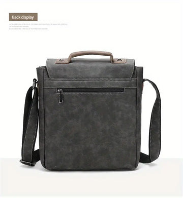 【WEIXIER】 Adjustable Men's Single Satchel Bag, Large Capacity Waterproof Leather Bag