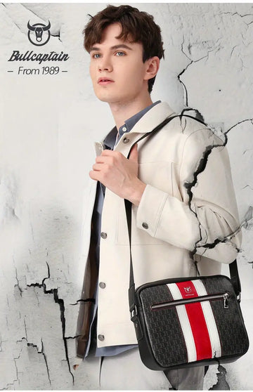 Fashionable Man Shoulder Bag Casual Messenger Bag Soft Silicone Leather Camera Large-capacity Fashionable Man 10inch Tablet Computer Ipad Bag