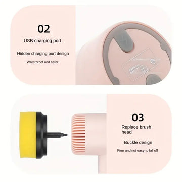 Electric Cleaning Brush Home Wireless Hand-held Kitchen Bathroom Tile Bathroom Bathroom Strong Dishwashing Brush Washing Dishes And Shoes