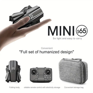 New S65 Drone MINI Dual HD Camera 15 Minutes Battery Life 3.7V650mAH Rechargeable Battery 5905.51 Inch Remote Control Distance Remote Control Quadcopter One Key Lift 50X Zoom Gesture To Take Pictures