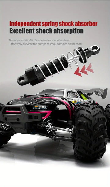Q117 Full Size Brushless Motor High Speed Vehicle RC 4WD All Terrain 1:16 Off Road Car Racing Model Professional Racing Metal Front And Rear Arms Code Metal Intermediate Transmission Shaft 70KM/H