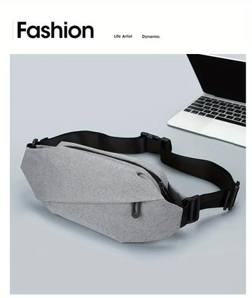 Men's Waterproof Chest Bag Oxford Fabric Diagonal Zipper Backpack For Outdoor Riding