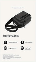 Men's Casual Vertical Small Square Shoulder Bag, Waterproof Nylon Multi-layer Zipper Handbag Crossbody Bag