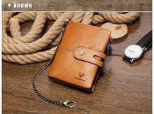 100% Genuine Leather Wallet For Men With Coin Pocket High Quality RFID Blocking Credit Card Holder Small Luxury Male Money Bag