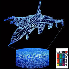 1pc Plane Night Light ,Fighter Jet Airplane With Remote Control 16 Colors Changing 3D Illusion Lamp, Kids Birthday & Christmas Gift Toy For Boys Or Girls Age 3 4 5 6 7 8+ Years Old