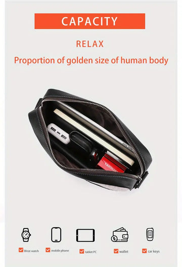 Fashionable Man Shoulder Bag Casual Messenger Bag Soft Silicone Leather Camera Large-capacity Fashionable Man 10inch Tablet Computer Ipad Bag