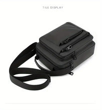 Men's Casual Vertical Small Square Shoulder Bag, Waterproof Nylon Multi-layer Zipper Handbag Crossbody Bag