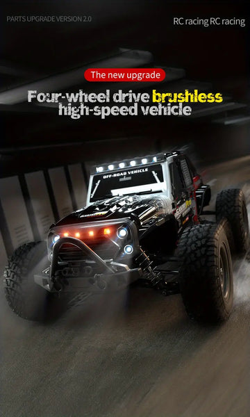 1:16 Four-wheel Drive Brushless Motor, Long-range Remote Control Big Foot Off-road Vehicle, 2.4G Remote Control 70KM Extreme Speed Simulation Sports Car