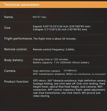 Intelligent GPS Position Drone With 1080P Dual Camera, Smart Obstacle Avoidance, Large Battery Capacity, Stable Hovering, One Key Set Up, Portable Design, Easy Wi-Fi Connection, Out Of Control Return