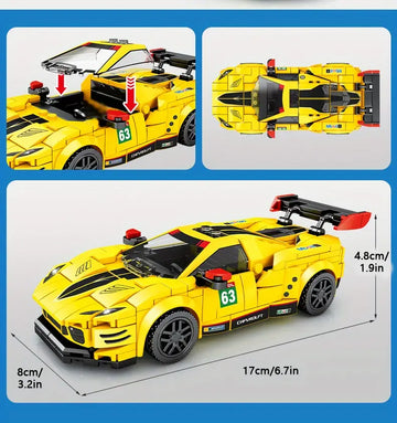 322pcs+ Assembled Building Blocks Toy City Car Model Racing Series Children's Creative Sports Car Adult Home Toys Collection Assembling Building Blocks Decoration Boys' Holiday Gift