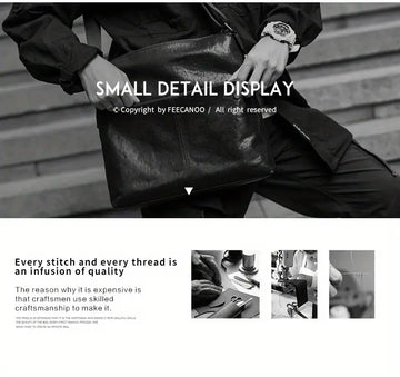 Premium Genuine Leather Men's Briefcase - American Retro Business Casual Bag for the Modern Man