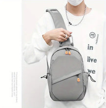 Men's Nylon Crossbody Chest Bag With Cushion Strap, Multifunctional Sling Bag For Outdoor Sports Travel