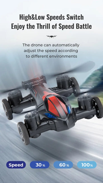 Drone For Kids Land And Air Dual-use RC Toy Car Four-axis Unmanned Drone High-speed And Low-speed Switch Intelligent Height Setting, Stable Flight, Gift Toys