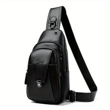 Men's Fashion Simple PU Leather Crossbody Bag, Multifunctional Travel Chest Bag