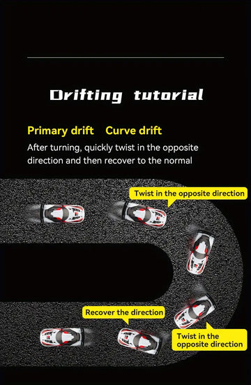 2.4GHZ High-speed Racing Drift Car Toy, Car With A Speed Of 16km/h, Rechargeable Lithium Battery And Two Sets Of Tires (1 Set Of Gilded Smooth Drift Wheels, And 1 Set Of Gilded Rubber Racing Wheels)