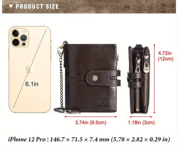 100% Genuine Leather Wallet For Men With Coin Pocket High Quality RFID Blocking Credit Card Holder Small Luxury Male Money Bag