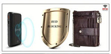 RFID Men Wallets Slim Leather Bifold Hasp Vintage Short Male Purse Coin Pouch Multi-functional Cards Wallet Designer Chain Bag