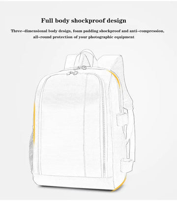 Premium Waterproof Camera Backpack with 15 Laptop Compartment & Rain Cover - Perfect for Photographers & Adventurers!