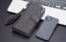 Men's Casual Frosted PU Leather Long Wallet With Card Slots, Zipper Buckle Clutch Wallet