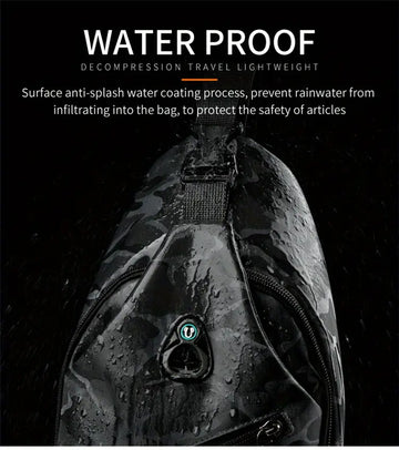 Stay Protected & Charged On-the-Go: Waterproof Crossbody Chest Bag With USB Charging & Earphone Hole