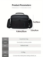 Men's Casual Outdoor Large Capacity Messenger Bag, Lightweight Square Bag