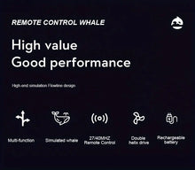 Simulated Remote Control Diving Whale Can Dive Out Of The Water, Move Forward Turn Left And Turn Right, Children's Toy, Spiral Drive, Water Spray Function, Water Protection Power Failure Protection