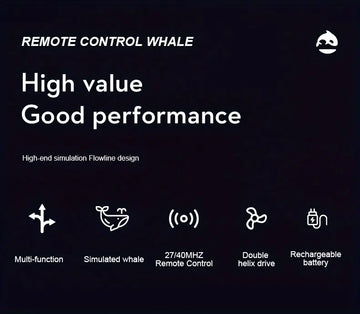 Simulated Remote Control Diving Whale Can Dive Out Of The Water, Move Forward Turn Left And Turn Right, Children's Toy, Spiral Drive, Water Spray Function, Water Protection Power Failure Protection